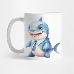 Great White Shark Wearing a Tie Mug